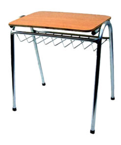 Pupitre unipersonal standard N1 - formalita roble - estructura gris mercurio