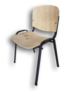 Silla iso - terciado natural - estructura negra